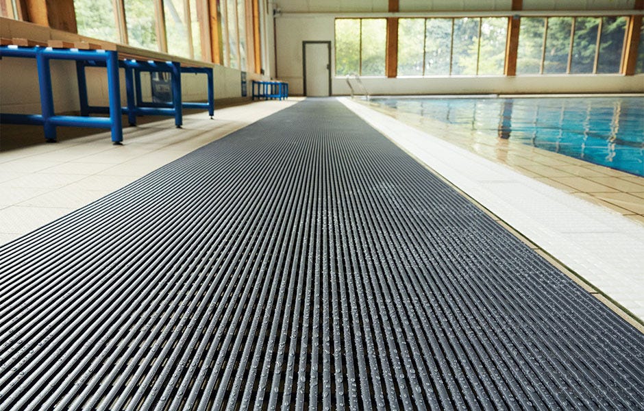 SaniPath™ provides safety and comfort in a slip resistant, antibacterial/antifungal matting solution available at Matter Surfaces.